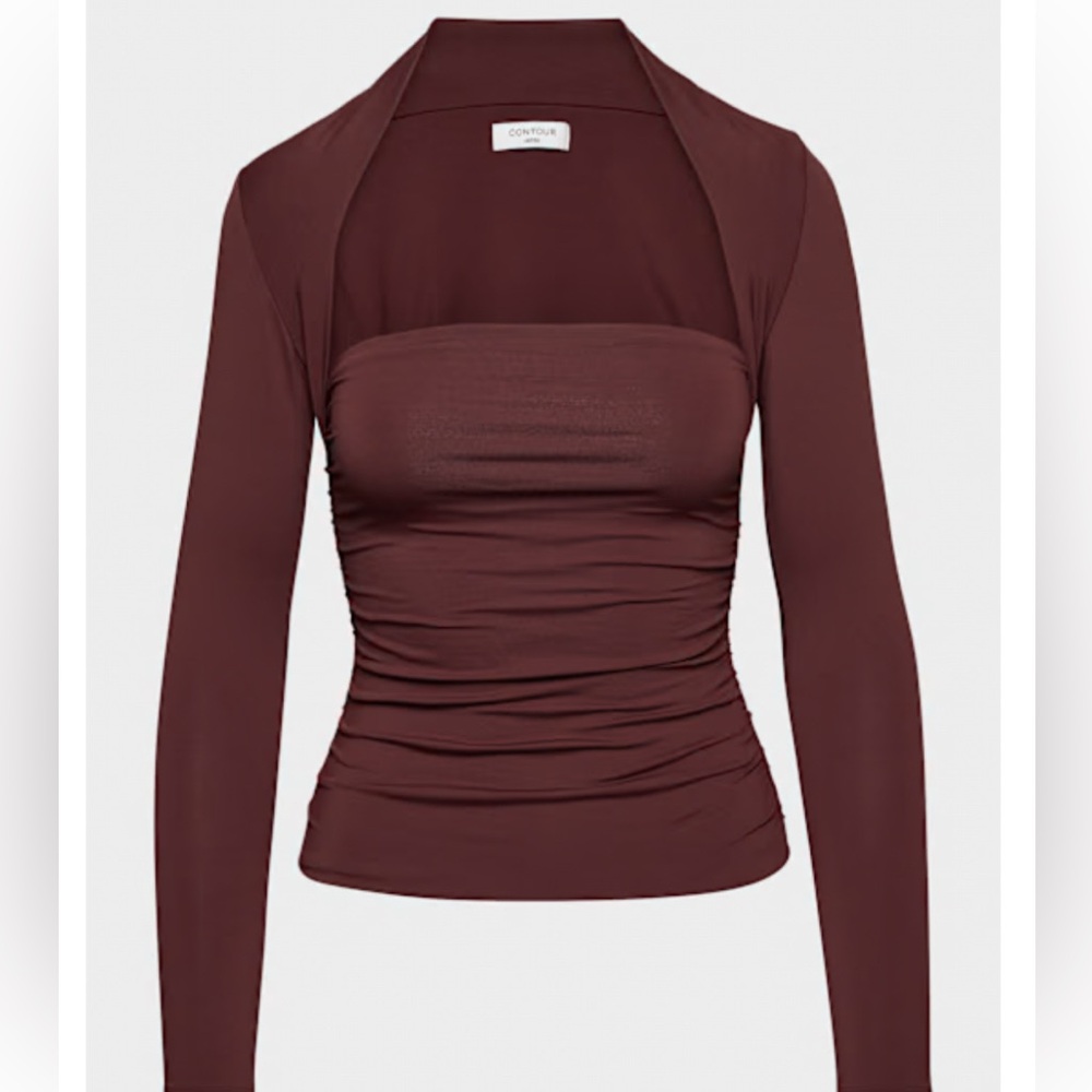Aritzia Contour Flourish Longsleeve in Sumac Burgundy